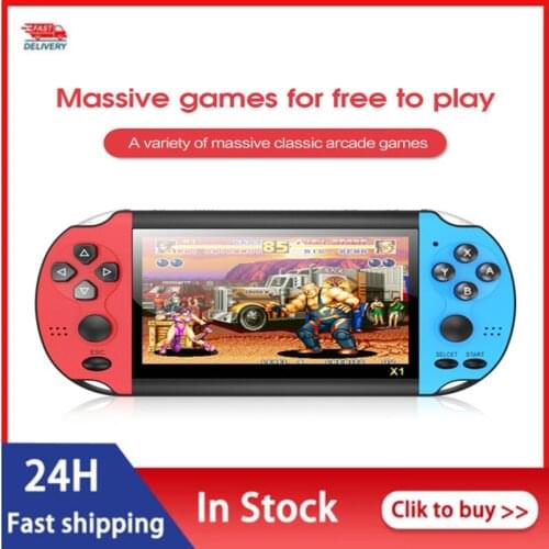 2020 New X1 Game Console 4.3-inch Game Console Base Joystick Game Console 8G Built-in 10,000 Games Handheld Game Players