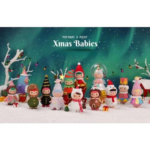 Original POPMART pucky Elf Christmas Series Blind Box Toy Figure Confirmed Style Cute Anime Character Gift