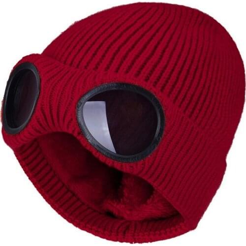 Autumn and winter glassesfor men and women,wool knitted cap,thick wool cold-proof cap,high-definition eye-protection elastic cap