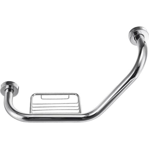 Stainless Steel Bathroom Grab Bar with Soap Holder Bathtub Safety Handle Bath Shower Tub Anti Slip Handrail Grip