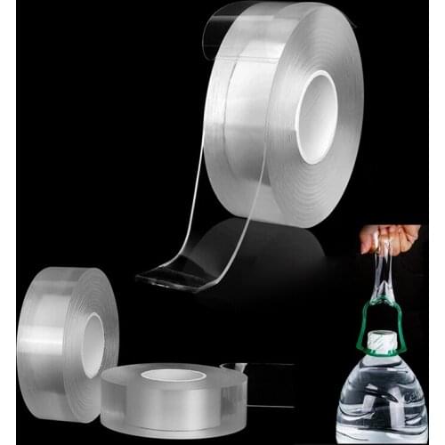 Chic Washable Magic Nano Seamless Tape Double-Sided Tape Fixed Adhesive Tapes Reusable Double-Sided Loop Disks Tie Glue Gadget