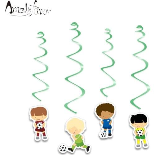 Sports Theme Football Boys Players Ceiling Hanging Swirl Decoration Sports Meeting Event Birthday Party Decorations Supplies