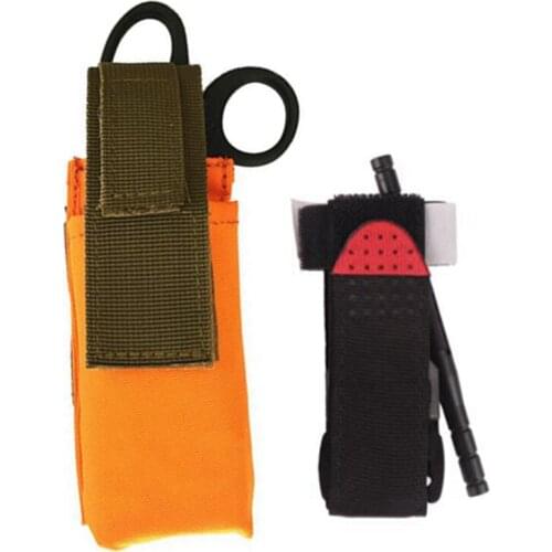 Outdoor Sports Bag Multi-function Flashlight Medical Scissor BagbaG Tactical Hunting Molle Scissor Pouch One Hand Tourniquet