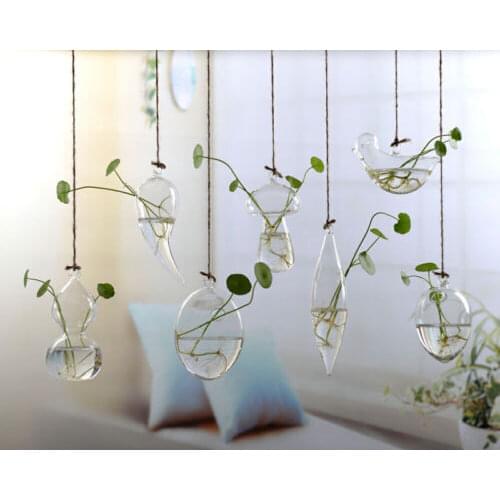 2020 New Hot Fashion Flower Hanging Vase Glass Planter Plant Terrarium Container Garden Home Wedding Decor