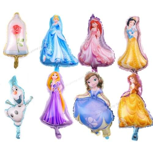30cm Disney Birthday Party Mini Princess Aluminum Foil Balloon Frozen Love Sleeping Beauty Cinderella Character Balloons