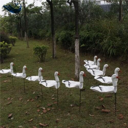 Xilei Outdoor Hunting Eva Goose Head Tyvek Windsock Hunting Goose Decoys With Ground Stake