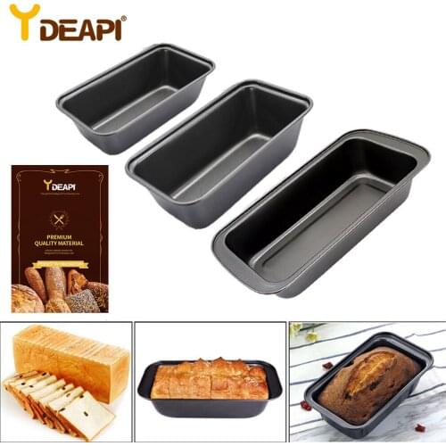 YDEAPI Loaf Pan Rectangle Toast Bread Mold Cake Mold Carbon Steel Loaf Pastry Baking Bakeware DIY Non Stick Pan Baking Supplies