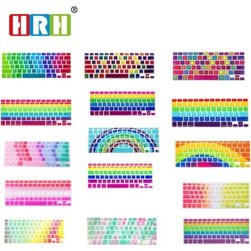 HRH For macbook air 13 keyboard cover Rainbow Keypad Skin Protective Film For Macbook Pro 13 15 17 Air 13 Retina 13 USA Version