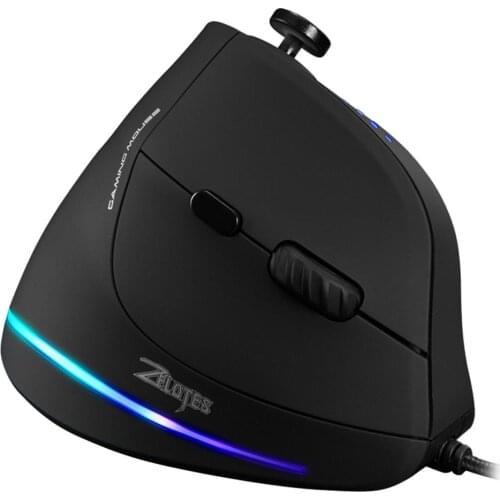 ZELOTES C-18 Vertical Gaming Mouse 10000 DPI Programmable 11 Buttons USB Wired RGB Optical Remote Mouse Gamer Mice For Laptop PC