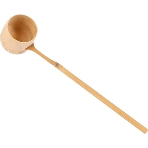 1pc Bamboo Ladle Japanese Style Water Ladle Long Handle Tea Spoon Bamboo Spoon