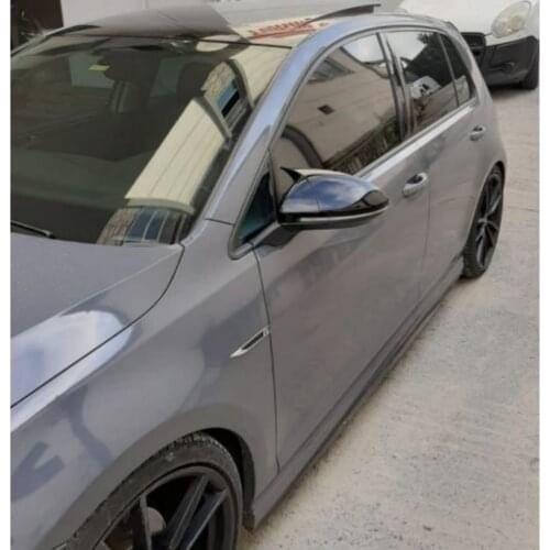 For VW Golf 7, 2 Pieces High Quality Abs Plastic Bat Style Mirror Covers Caps RearView Mirror Case Cover Gloss Black