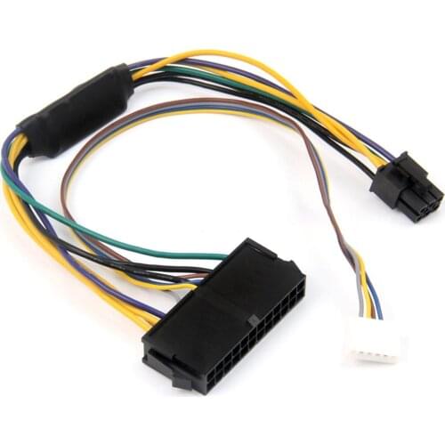 30CM ATX 24pin to Motherboard 2-ports 6pin Adapter Power Supply Cable Cord Conversion Line For HP Elite 8100 8200 8300 800G1 SFF