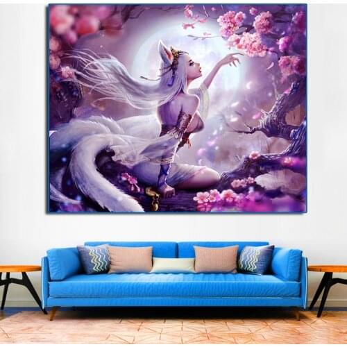 DIY Diamond Painting diamond Embroidery Fantasy Woman Nine Tailed Fox 5d rhinestone mosaic Diamond needlework cross stitch decor