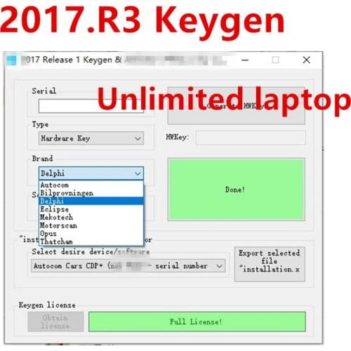 Autocom For Delphi 2017 r3 Keygen 2017.R3 for activator 2017.r3 delphis 150e multidiag Key for vd Activate ds150e car and truck