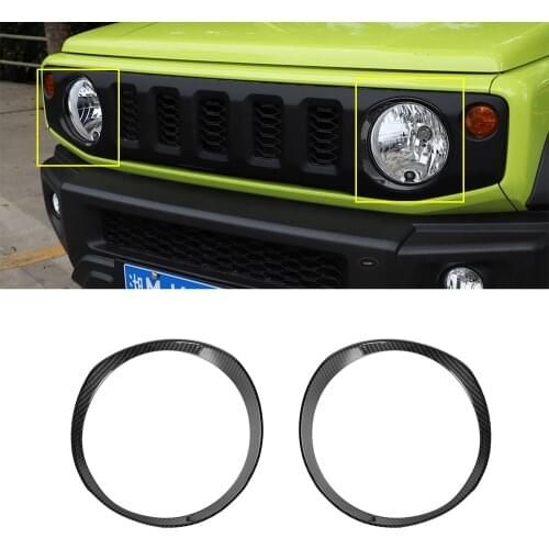 Headlight Circle Decoration for Suzuki Jimny 2019 2020 Car External Accessory Car Styling ABS Red Chrome Carbon Fiber 2pcs/1set