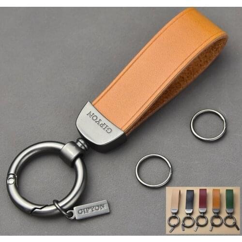 Automobile general household leather self-defense keychain accessories key chain ring keychain, suitable for home keys keyring