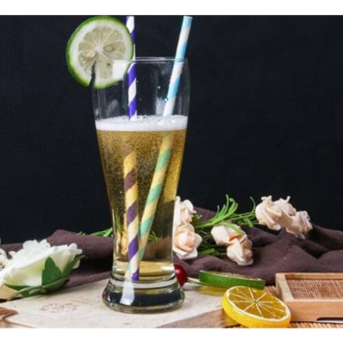 Biodegradable Stripes Paper Straws Pink Blue Yellow Stripes Drinking Straws Wedding Birthday Party Decoration Baby Shower Kids