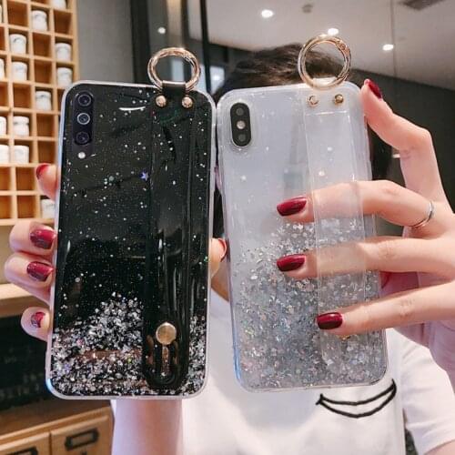 Starry Wrist Strap case For Samsung Galaxy A41 A31 A21S A11 A01 Cover Case For Samsung A51 5G A71 A81 A91 M31 Fundas
