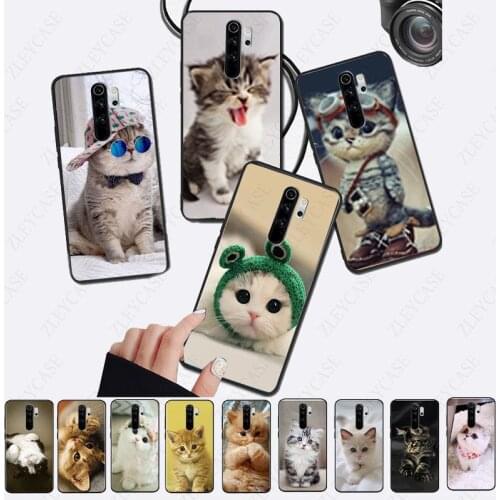 Funny Cat black soft Phone Case for redmi note8pro note7 note5 note6pro 7 7A 8 8A Note8T note9s note9pro max coque Cover