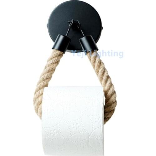 Hotel Roll Paper Holders ceiling rose Bathroom Hardware Vintage Towel Hanging Rope Toilet Paper Holder for Home Hotel Decoration