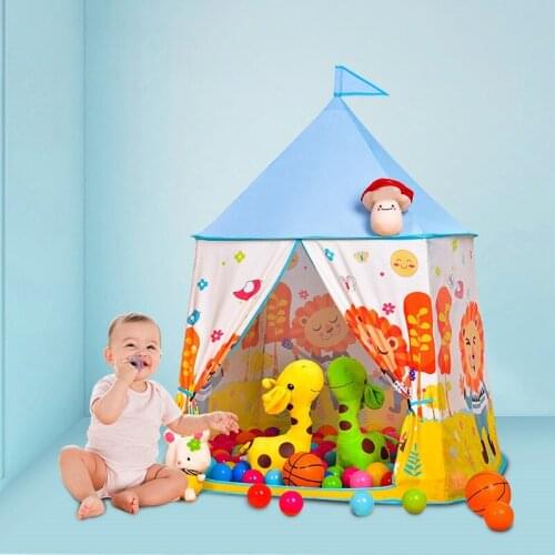 Kid Play Tent Portable Cute Lion Square Yurt Tent Toddler Indoor Playhouse Children Outdoor Garden Play Tent for Kids