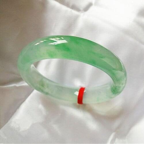 2021 Send Certificate Pure Myanmar Jade A-Class 53mm-62mm Ice Light Green Bracelet Elegant Princess Bracelet Best Gift