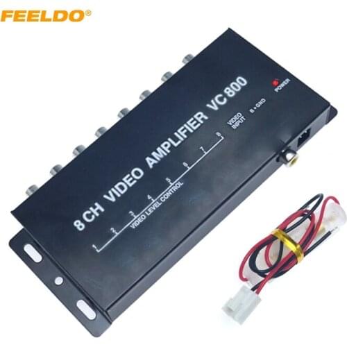 FEELDO 1Pc DC12V Car Auto 1 To 8 Output Video Signal Spliter Amplifier For DVD/LCD/TV Video Spliter #AM1322