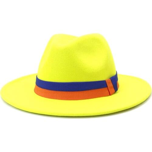 2021 Autumn Winter Fashion Woolen Felt Hat Wide Brim Hat Vintage Church Party Outdoor Cotton Polyester Fedora Hat and Caps