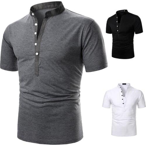 Fashion Short Sleeve Men T-Shirt Men T-Shirt Short Sleeve T-Shirt Pure Color Summer New Casual Men Tees V-Neck Tees