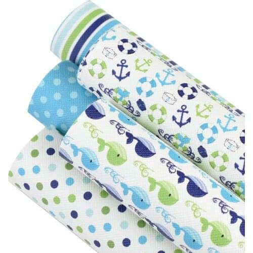 HSDCraft 20x34cm A4 hsd-design Anchor and sea series Faux Synthetic Leather Fabric,DIY handmade materials