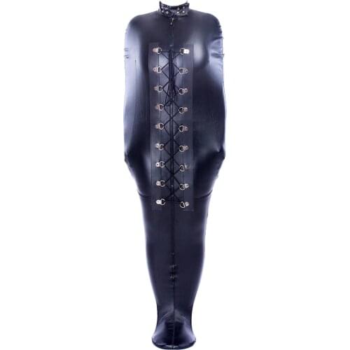 PU Leather Full Body Arm BDSM Bondage Restraint Sleeping Bag Fetish Slave Headgear Mummy Bindspeaker Sexy Mermaid Erotic Toys