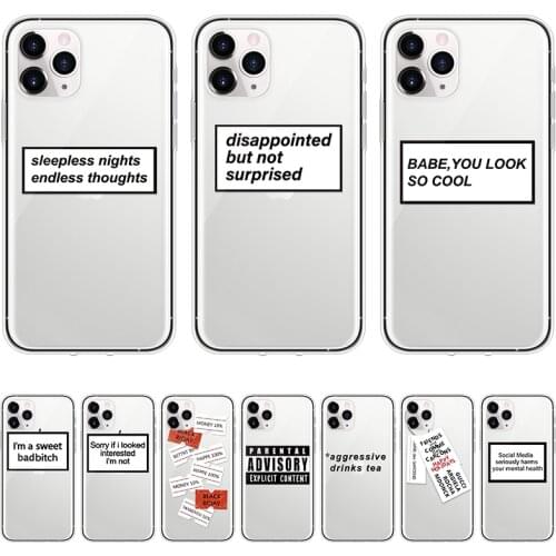 The Art Of Eye Contact Clear Letter social media Funda Phone Case For iPhone 12 11 Pro MAX 7 6 8Plus XS X XR SE 2020 Soft Cover