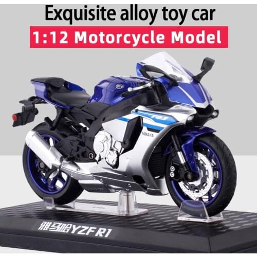 1/12 Yamaha YZF-R1 Alloy Diecast Sport Motorcycle Model Workable Shork-Absorber Toy For Children Gifts Toy Collection