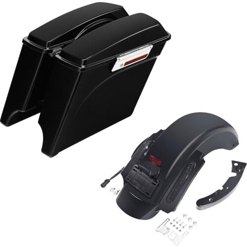 Motorcycle 5" Stretched Extended Saddlebags Rear Fender For Harley Touring Road King Electra Glide Street Glide 2009-2013