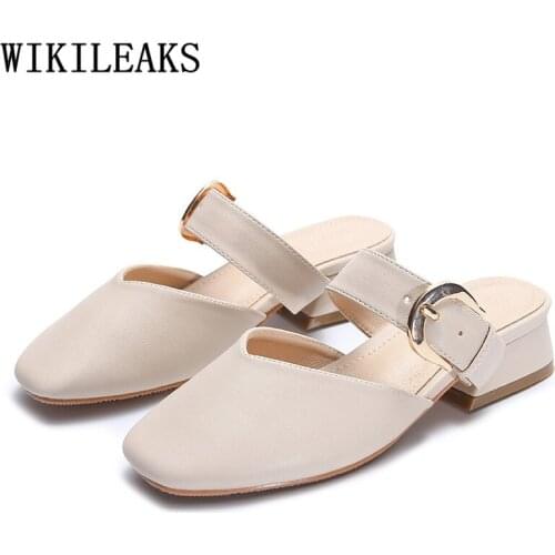 Sexy Block Heel Shoes Mules Shoes Women Fashion Woman Slippers Summer Sandals Dames Slippers Chaussures Femmes T Nouveau 2020