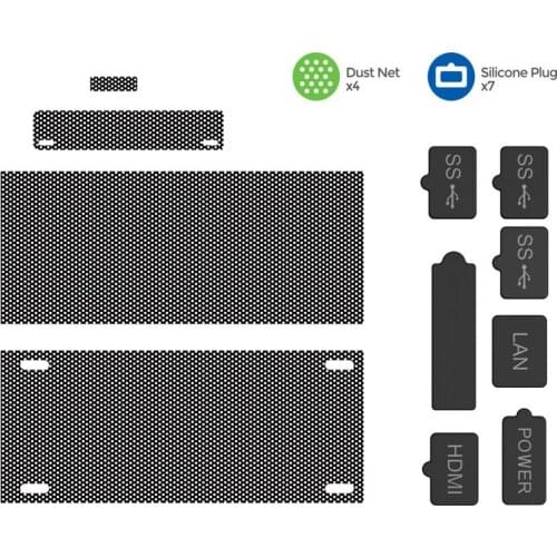 Anti-dust Accessories Set For Xbox Series X Silicone Dust Cover PVC Vent USB Interface Cover Nets For Xbox Game Console Acces