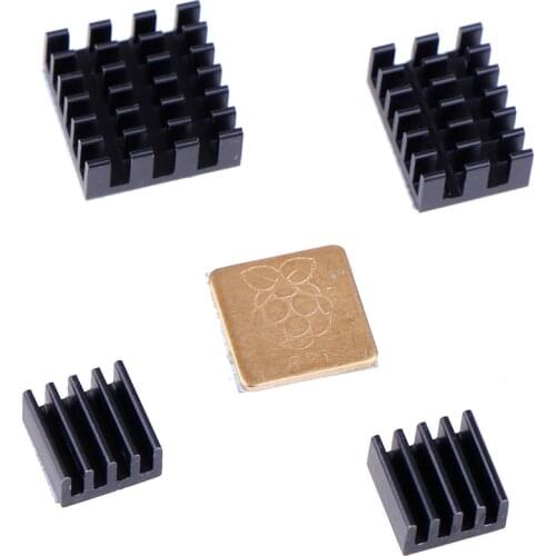 5pcs/set Aluminum Alloy For Raspberry Pi 2/3/4 3B+ 4B Aluminum Heatsink Radiator Cooler Kit