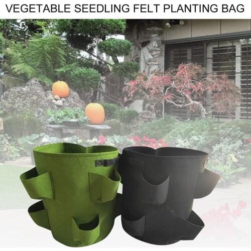 New Strawberry Grow Bags For Plant Hanging Plant Grow Pots Felt Planting Bag Vegetable Fruit Plant Growth Bags Home Garden Tools