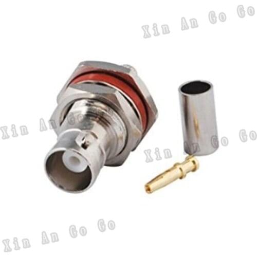 100pcs BNC female crimp connector for RG58 LMR195 cable wholesale Free shipping