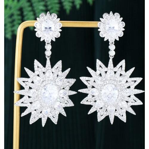 Original Trendy серьги 2021 тренд Luxury Pendant Earrings for Women Fine Jewelry Full CZ Bridal Wedding Earrings Jewelry GIFT