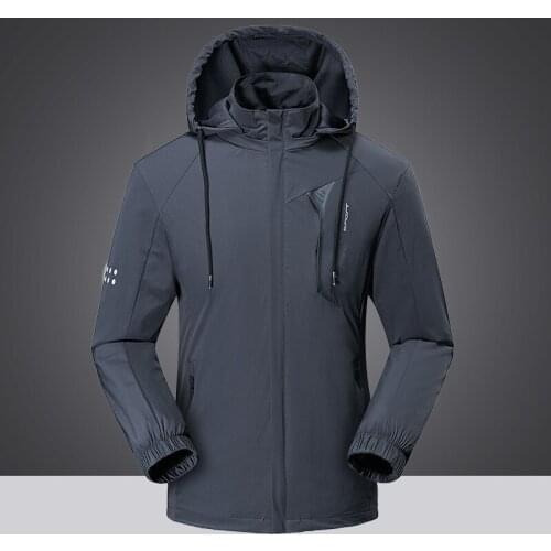 Autumn Thin Softshell Jacket Men Outdoor Hiking Camping Windproof Waterproof Outwear Male Military Removable cap Bomber Jackets