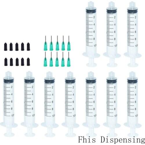 10cc/10ml Syringe 18G Blue Blunt Dispensing Needle Glue Adhesive Henna Liquids 1/2" Blunt Tip Dispensing Needle Pack of 5