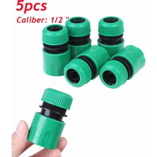 5Pcs 1/2 "Green Hose Joint Coupling Connector For Garden Irrigation Irrigation Balcony Flowers Garden Water Connector