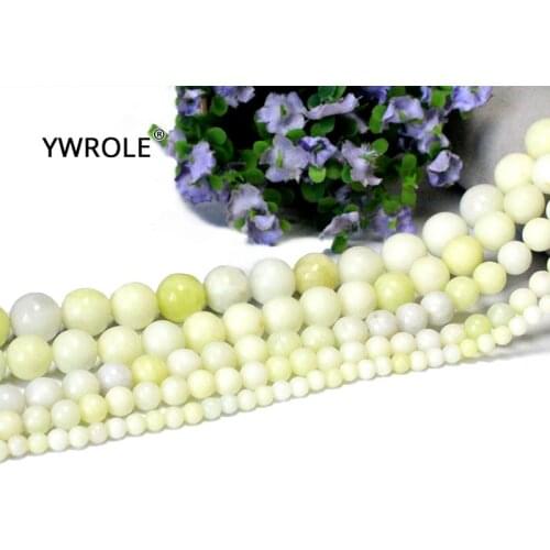 Light Yellow Jades Chalcedony 100% Natural Stone Beads For Jewelry Making DIY Bracelet Necklace 4/6/8/10/12 mm Strand 15