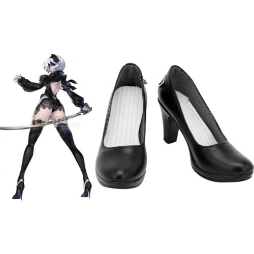 NieR Re[in]carnation 2B Cosplay Shoes Customized High Heel Shoes for Girls Halloween Cosplay Accessories