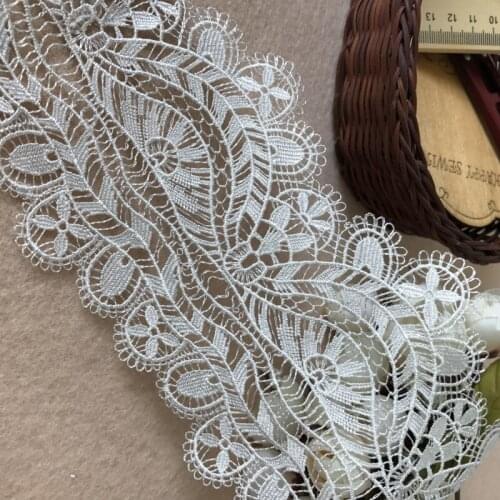 5 Yards Water Soluble White Venice/Venise Lace Trim Embroidered Flower Material For Costume Design, Necklace