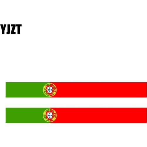 YJZT 2X 15CM*1.6CM Personality Portugal Flag BIke Car Sticker Body Decal 6-1144