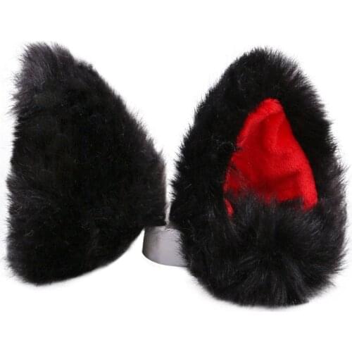 Lovely Furry Animal Beast Ears Hair Clip Anime Lolita Wolf Cat Cosplay Hairpin Girl Soft Headband Fashion Hair Accessories 2021