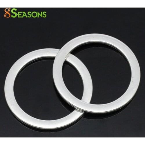 8SEASONS Closed Jump Rings for Connectors/Pendants Jewellry Findings Silver Color 3.3cm(1 2/8") Dia,20PCs (B28368)