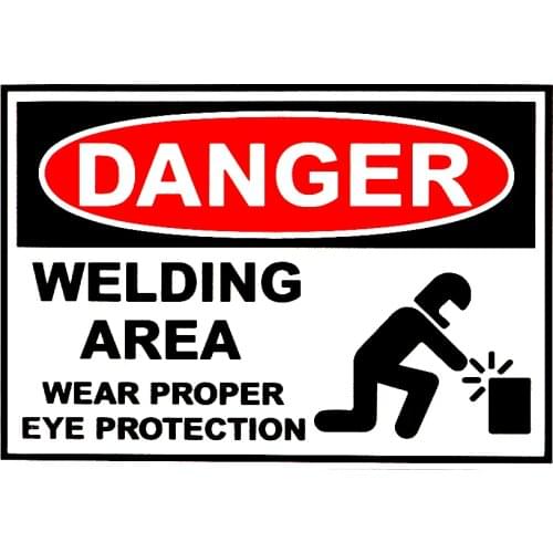 Wear Suitable Goggles In Dangerous Welding Areas Car Stickers Pvc Fashion Body Bumper Waterproof Decal Reflective Decoration